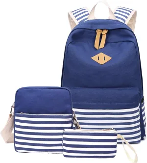 Abshoo Causal Canvas Stripe Backpack Cute Teen Backpacks For Girls School Bag