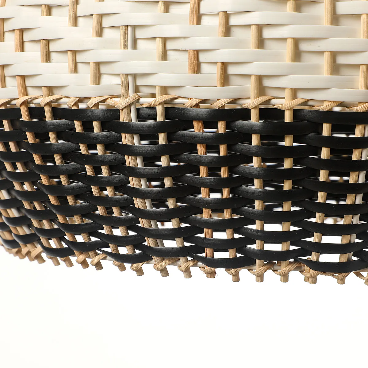 Black & White Lampshade Rattan Pendant Light