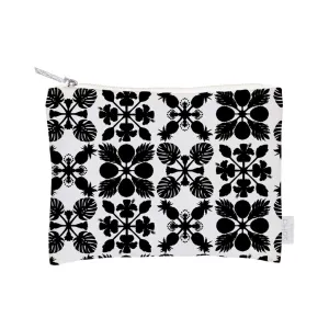 Black Hawaiian Quilt Zipper Tote