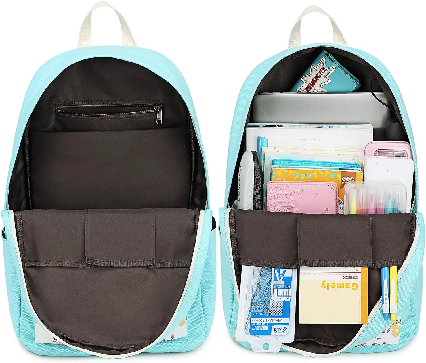 BTOOP School Backpacks for Teen Girls Bookbags Lightweight Canvas Backpack Schoolbag Set
