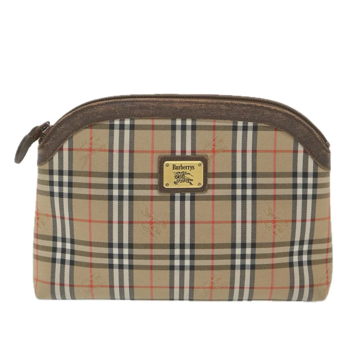 BURBERRYSs Nova Check Clutch Bag Nylon Canvas Beige  bs10231