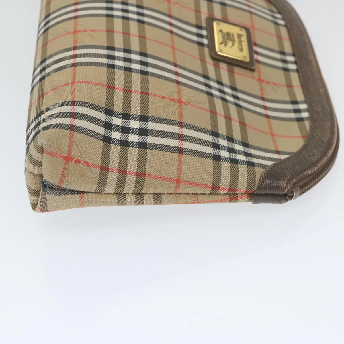BURBERRYSs Nova Check Clutch Bag Nylon Canvas Beige  bs10231
