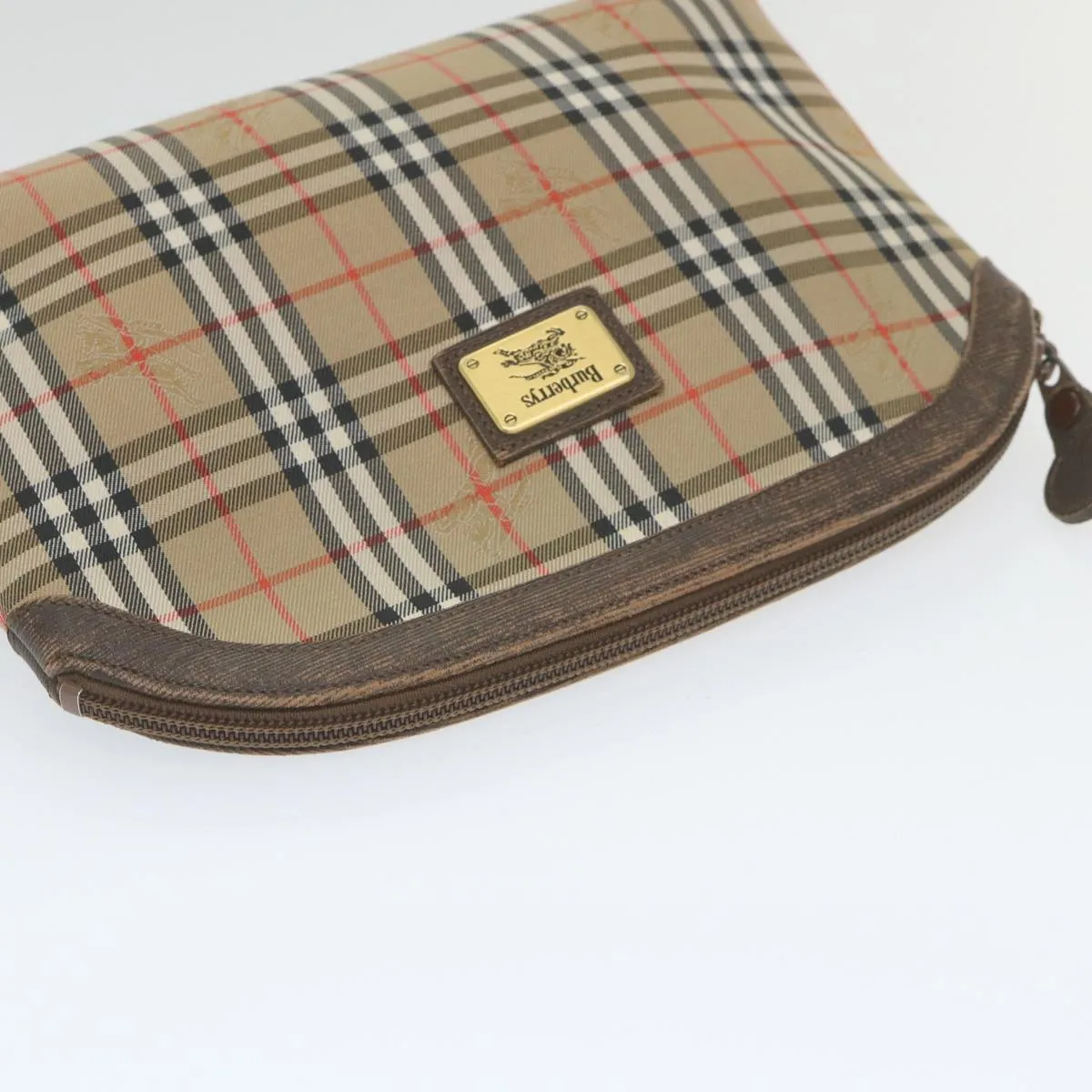 BURBERRYSs Nova Check Clutch Bag Nylon Canvas Beige  bs10231