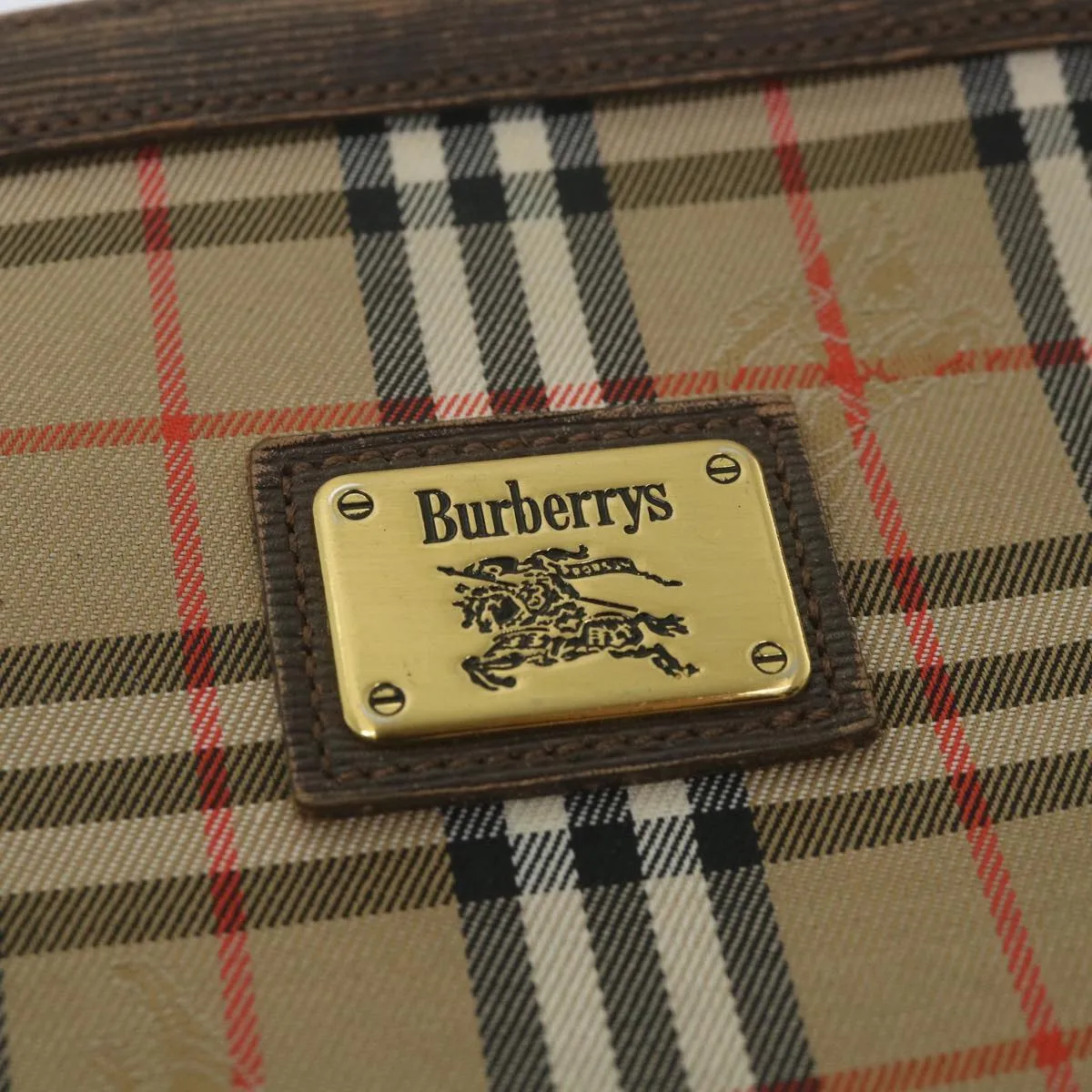 BURBERRYSs Nova Check Clutch Bag Nylon Canvas Beige  bs10231