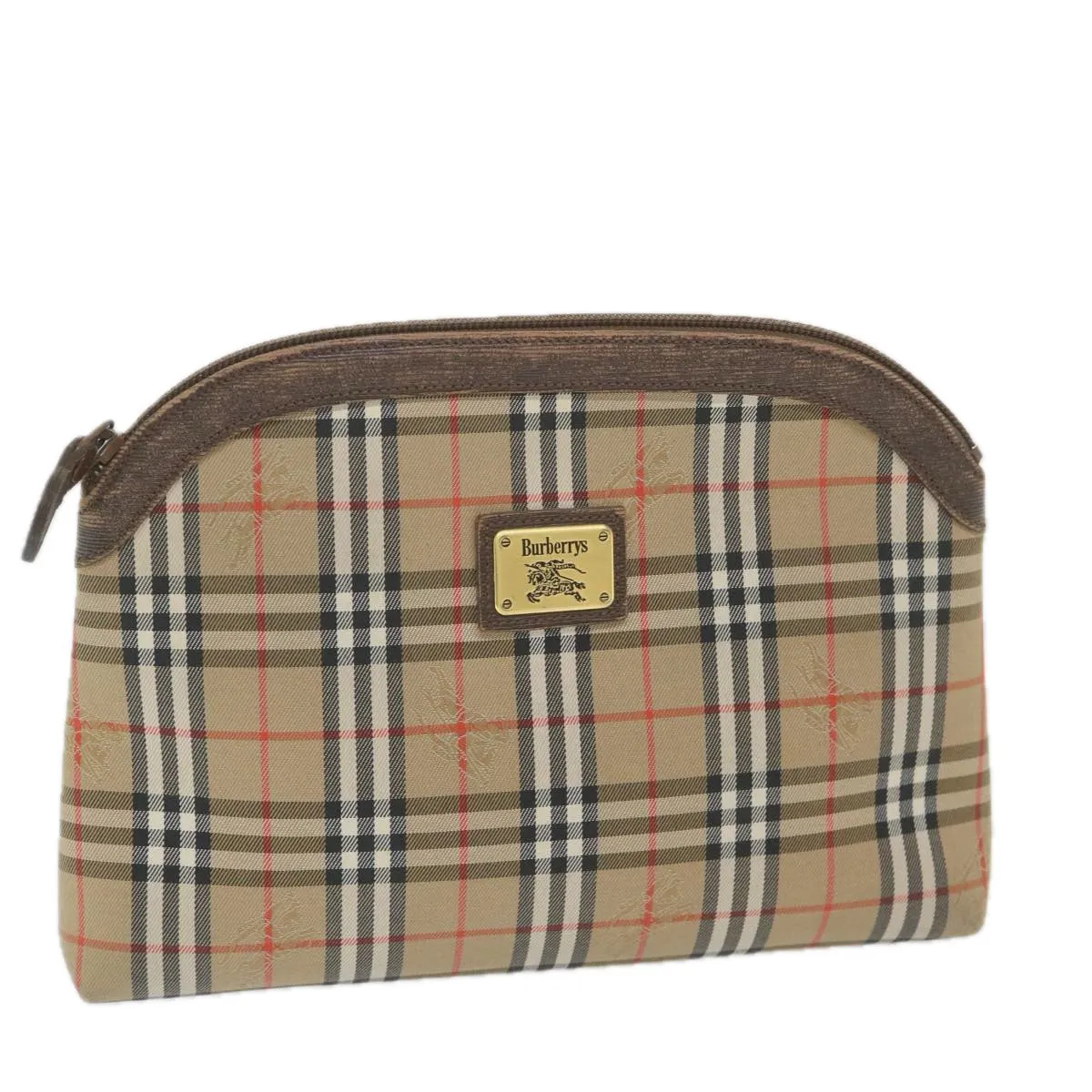 BURBERRYSs Nova Check Clutch Bag Nylon Canvas Beige  bs10231