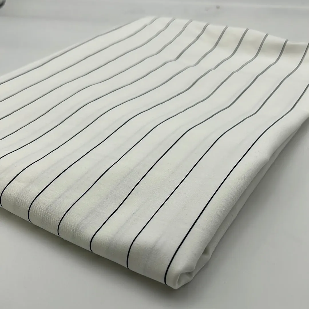 Cotton Shirting, White with Navy Stripes (WDW1731:1733)