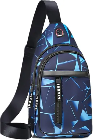 Crossbody Travel Bags Anti Theft Lightweight One Strap Sling Bag Classic Nylon Chest Bag Walking Hiking Daypack(Blue, One Size)