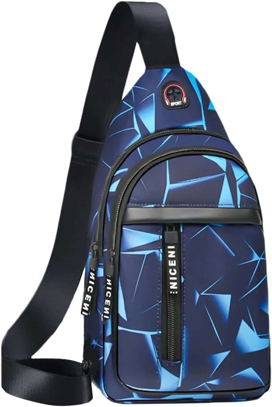 Crossbody Travel Bags Anti Theft Lightweight One Strap Sling Bag Classic Nylon Chest Bag Walking Hiking Daypack(Blue, One Size)