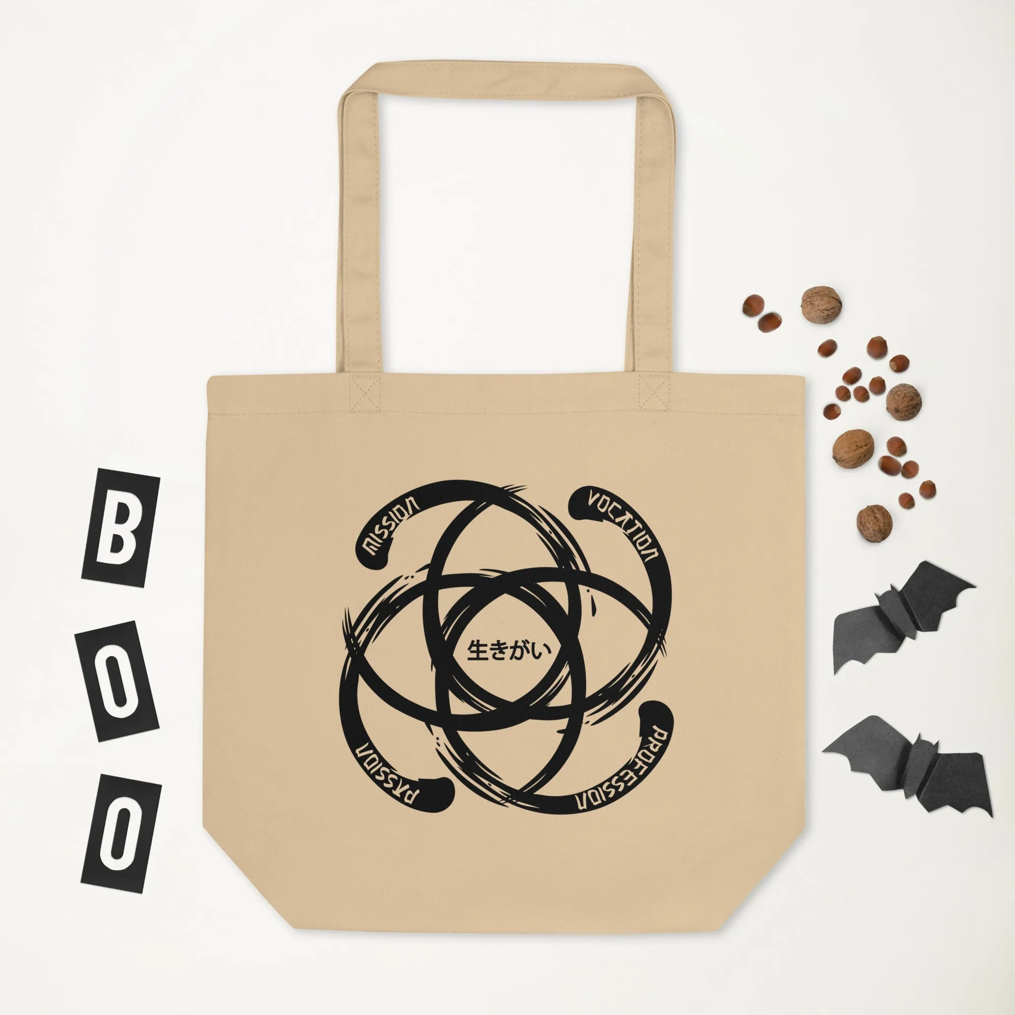 Eco Tote Bag - Ikigai Design by Los Gusanos | Sustainable Canvas Bag for Everyday Use