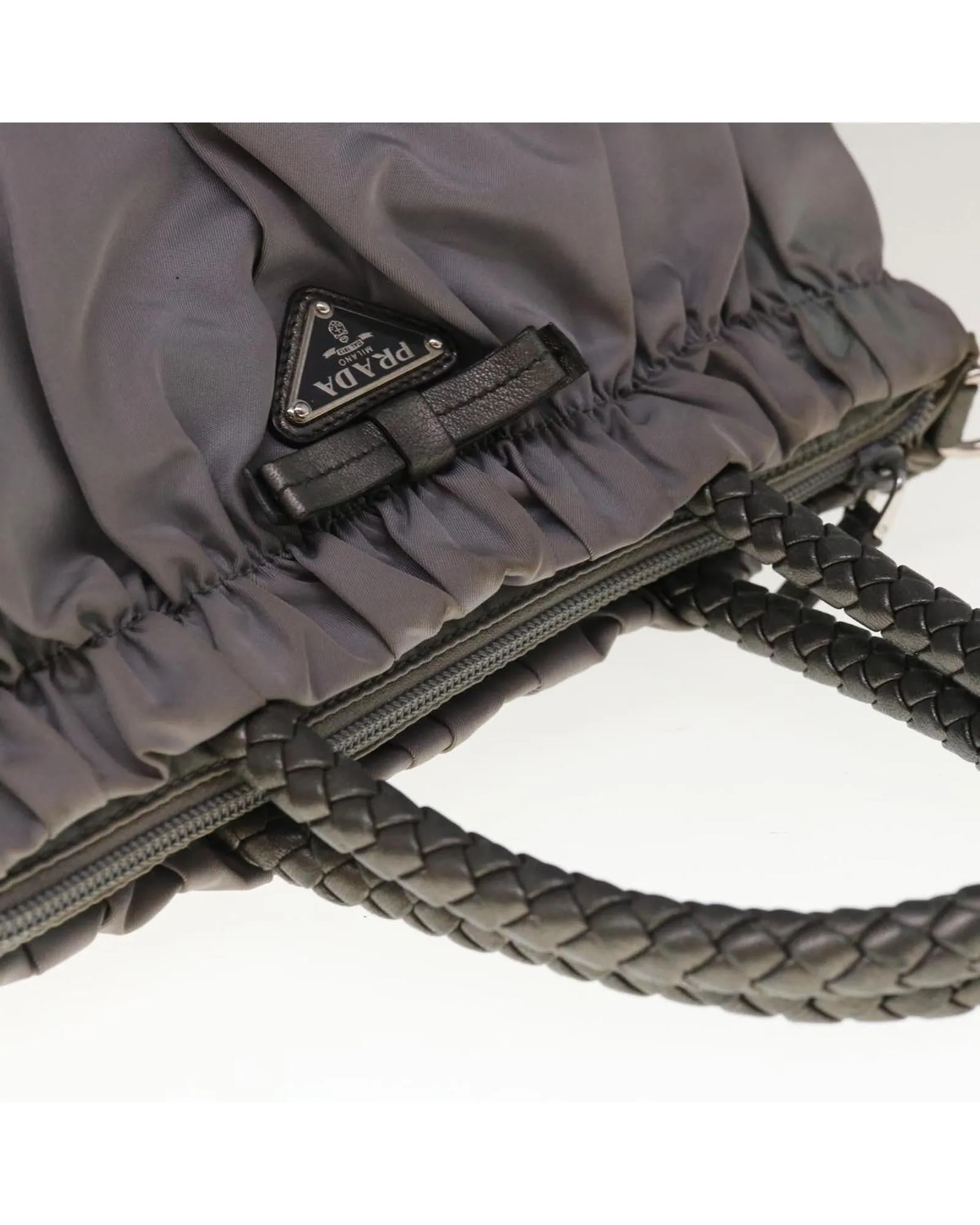 Gray Nylon 2-way Hand Bag by Prada