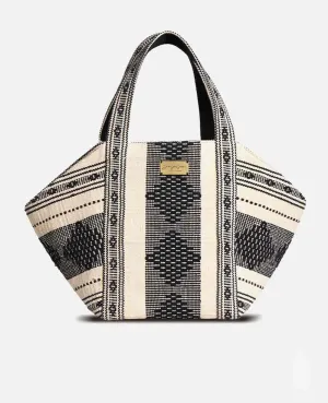 HANDMADE TOTE BAG "VIDA NOVA" - ECRU/BLACK