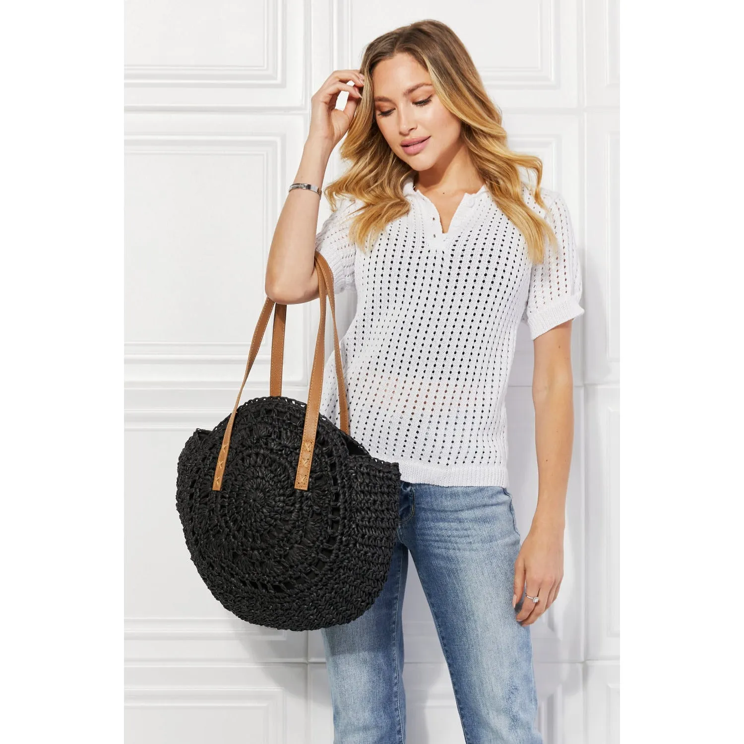 Justin Taylor C'est La Vie Crochet Handbag in Black