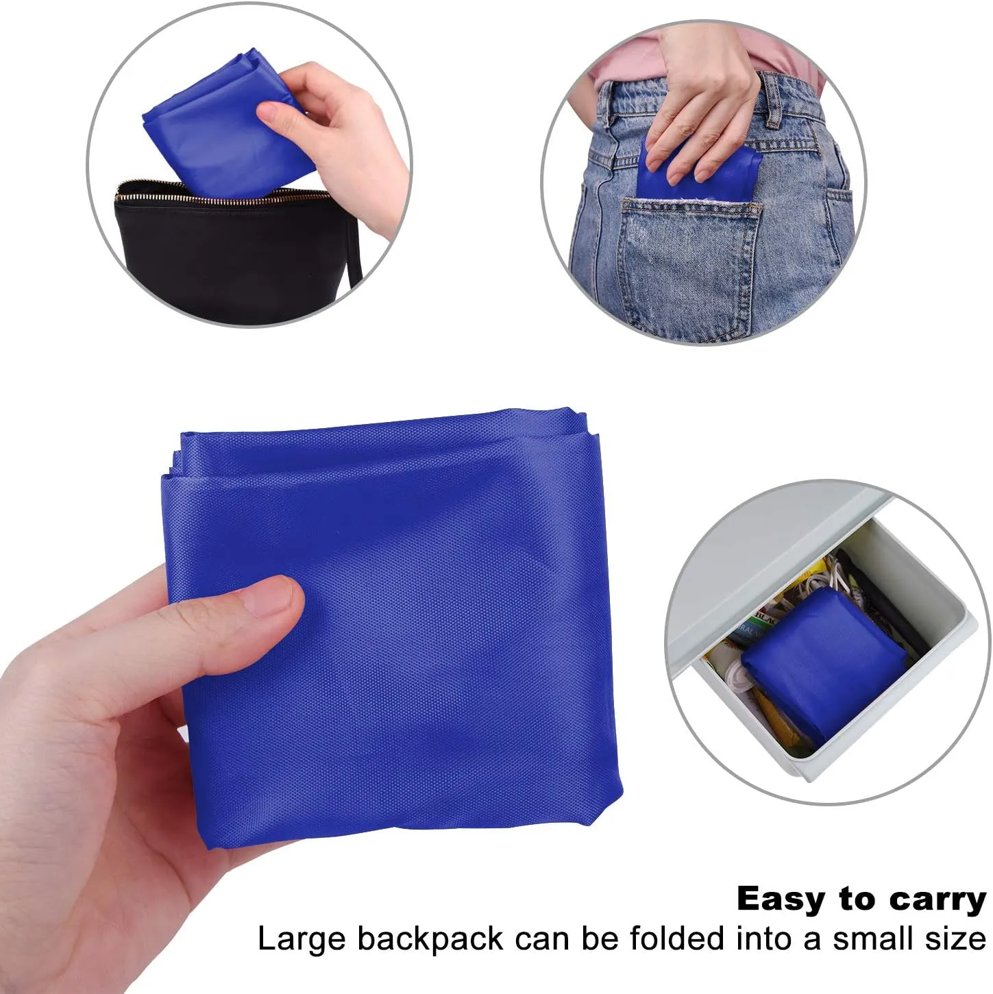 KUUQA 2 Pcs Drawstring Backpack Bags Bulk Sports Cinch Sack String Backpack Storage Bags for Gym Traveling（Black, Blue）