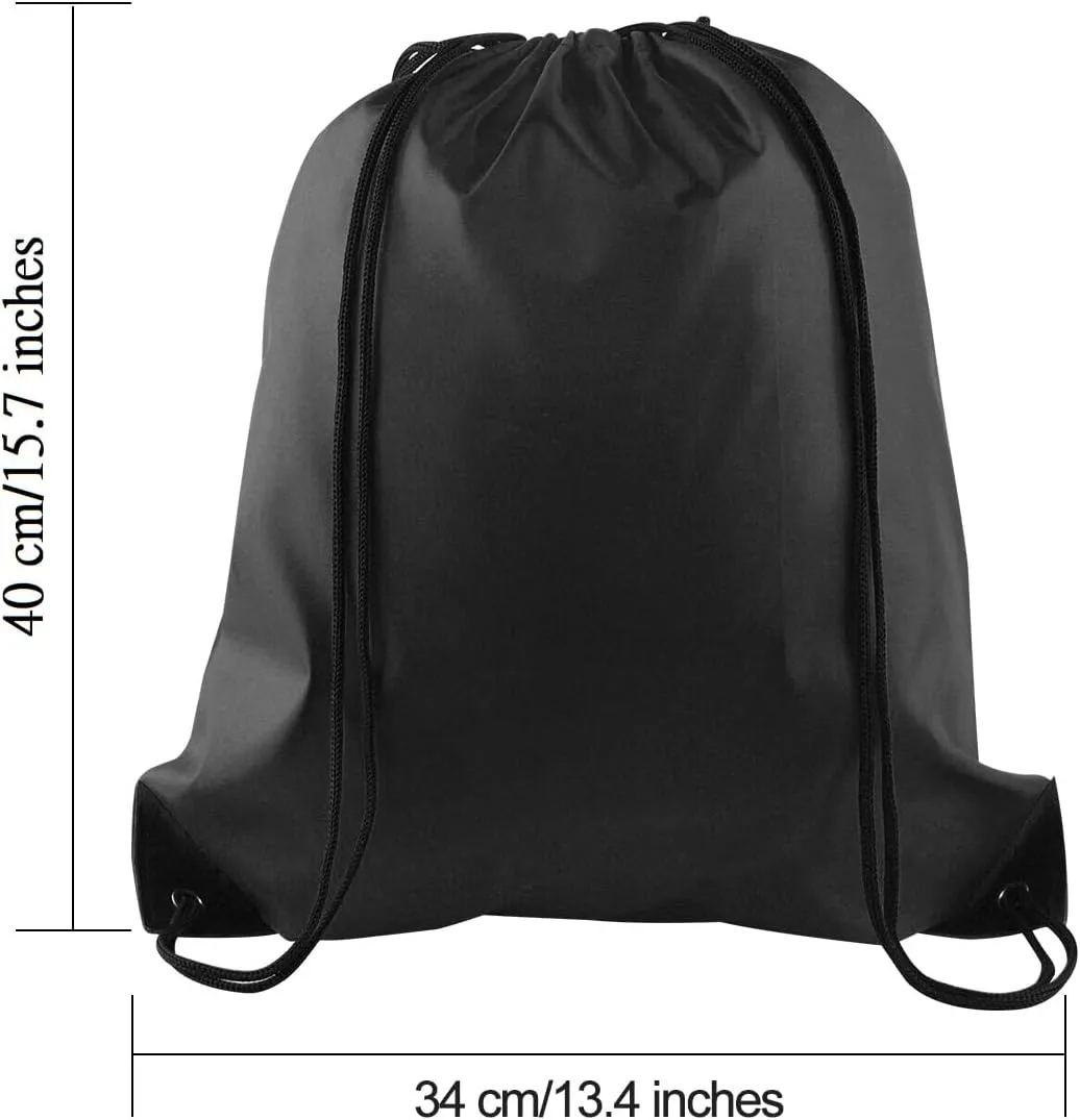 KUUQA 2 Pcs Drawstring Backpack Bags Bulk Sports Cinch Sack String Backpack Storage Bags for Gym Traveling（Black, Blue）