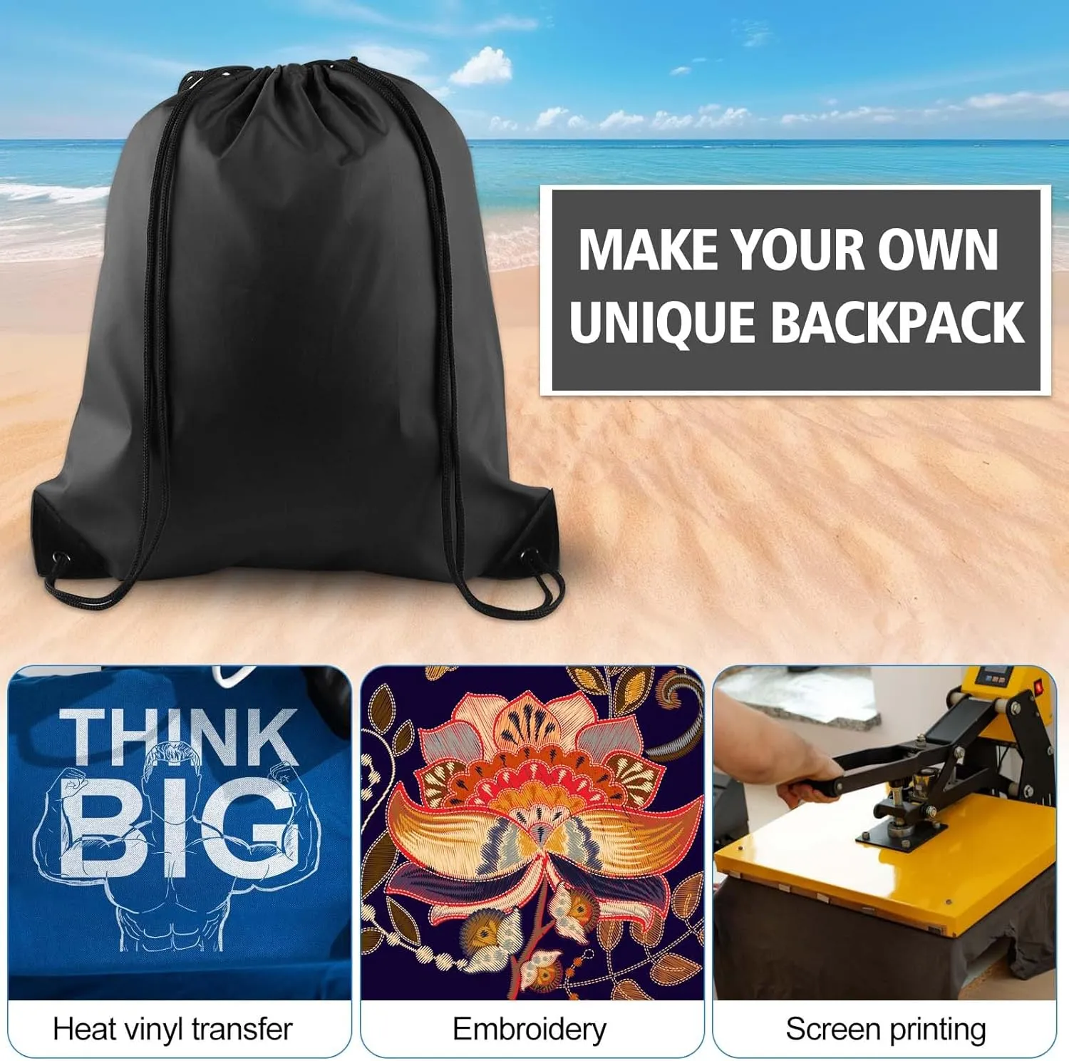 KUUQA 2 Pcs Drawstring Backpack Bags Bulk Sports Cinch Sack String Backpack Storage Bags for Gym Traveling（Black, Red）