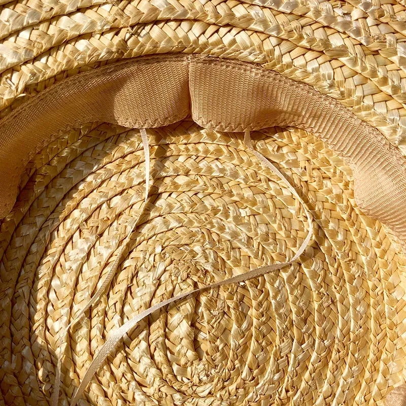 Ladies Flat Brim Japanese Straw Hat
