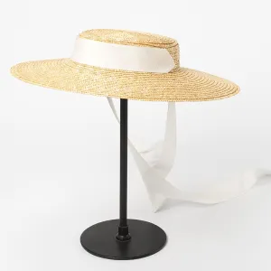 Ladies Flat Brim Japanese Straw Hat