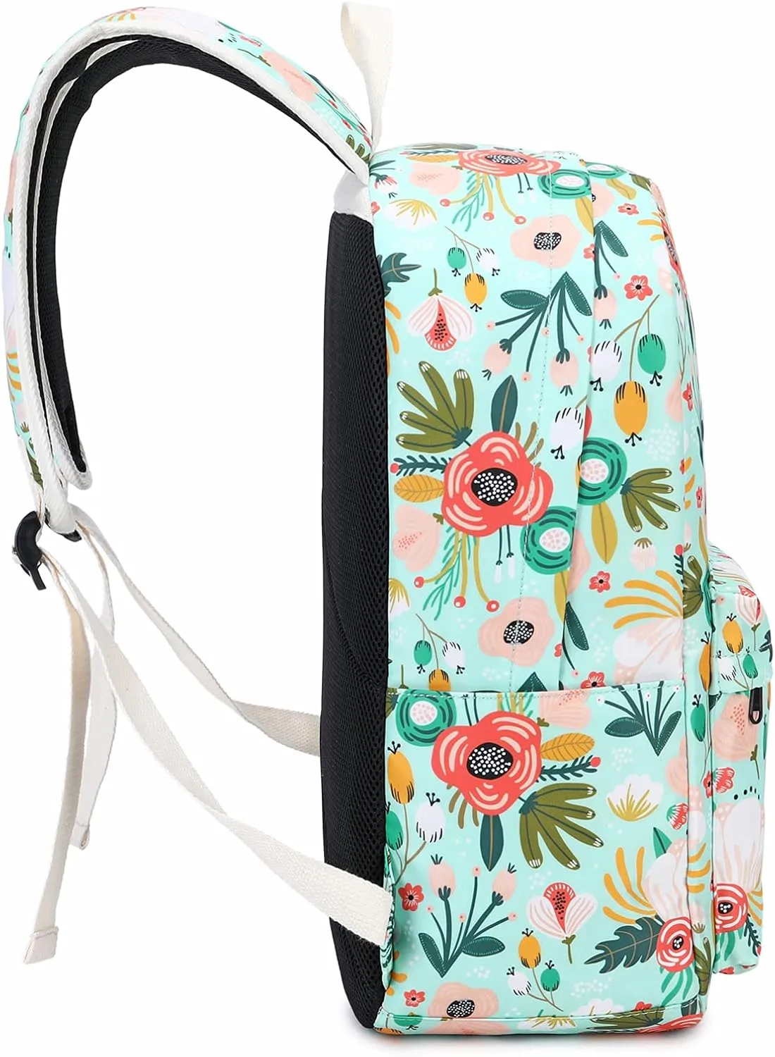 Octsky Kids Backpack for Girls Teens Elementary Middle School Bookbags Childs Back to School Bag with Lunch Box, Light green/Multi, One Size