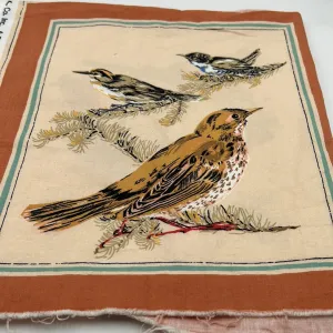 Quilting Cotton Panel, Coral & Cream Birds (WQC1958)
