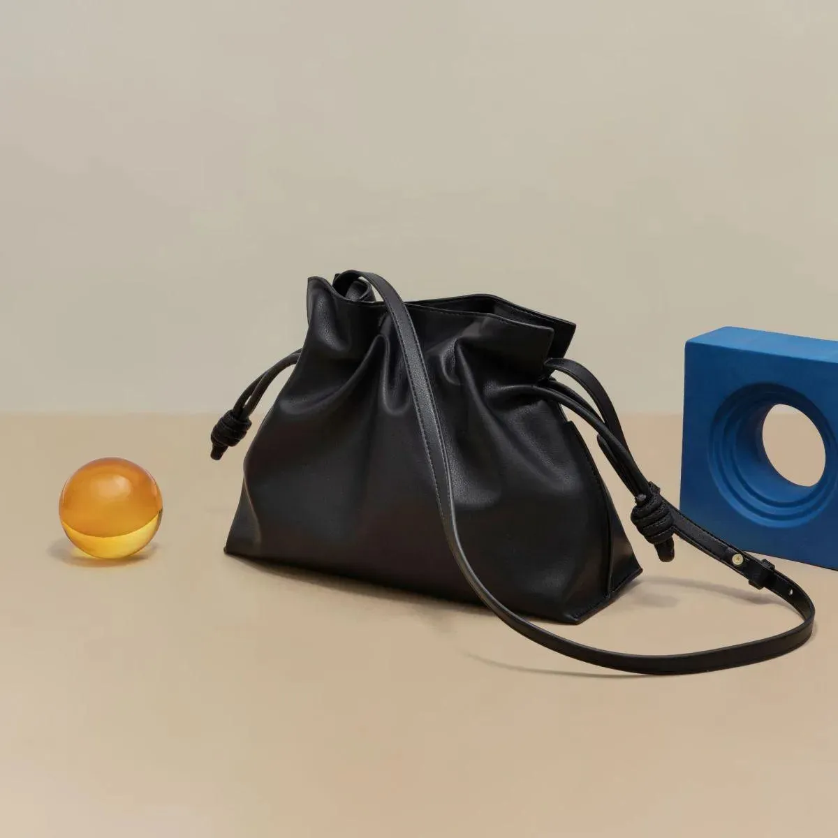 Simple Drawstring Folded Crossbody Bag